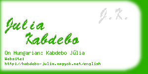 julia kabdebo business card